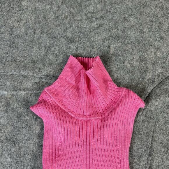 Anthropologie Pilcro High Neck Ribbed Knit Tank Sweater Womens Small Hot Pink - Picture 7 of 9